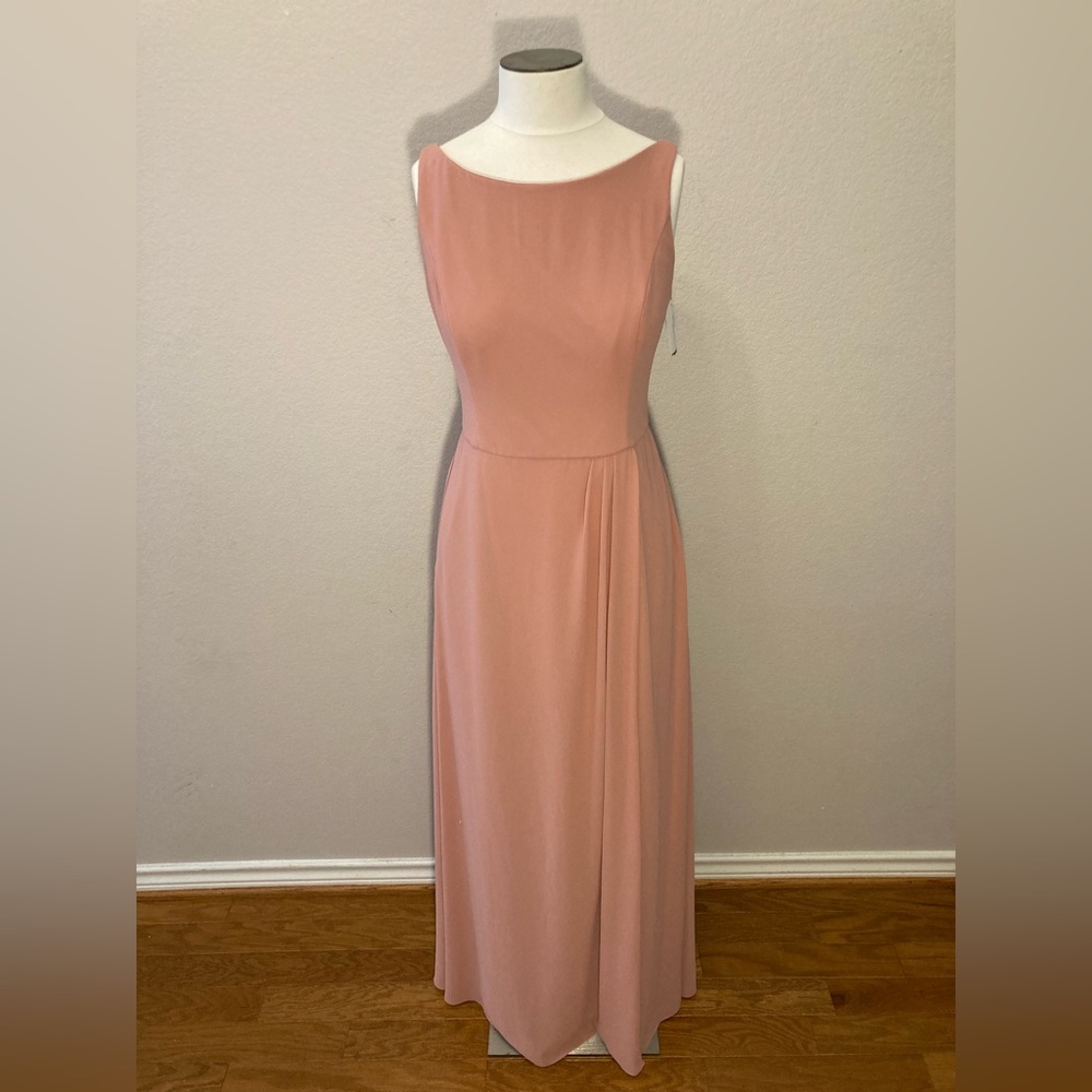 NWT Pink Chiffon Boat Neck Dress
